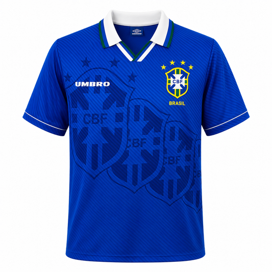 Brazil 1996 Blue Away Jersey Retro - Offside NY