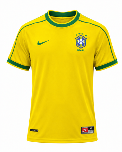 Brazil 1998 Yellow Home Jersey France 98 - Offside NY
