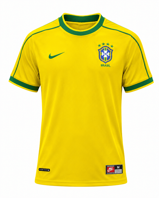 Brazil 1998 Yellow Home Jersey France 98 - Offside NY