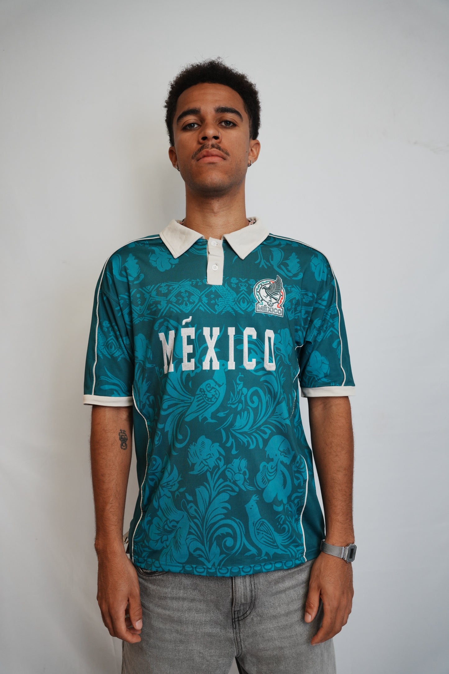 México Teal Football Polo