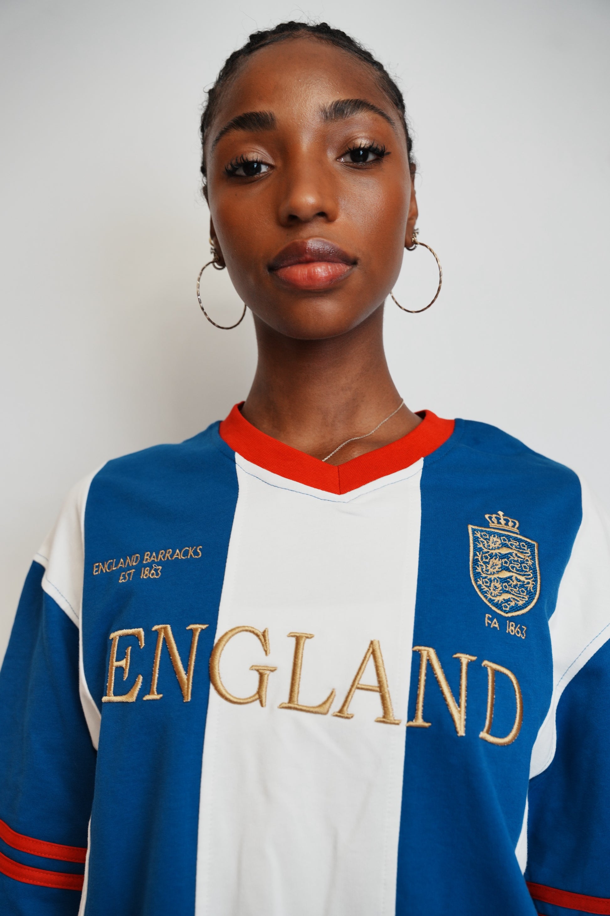England Striped Crewneck Football Sweatshirt - Offside NY