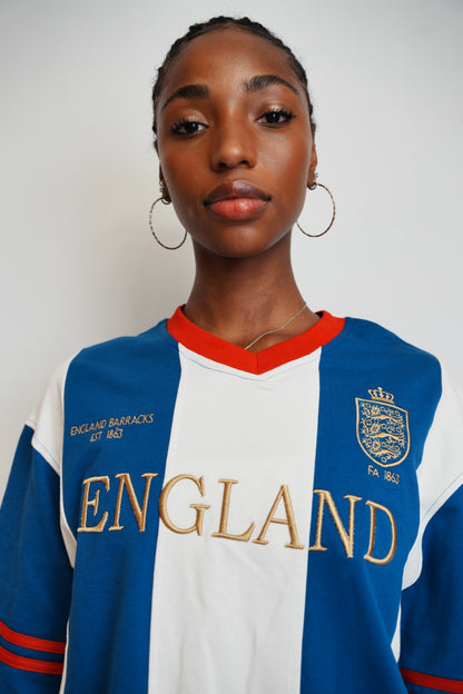 England Striped Crewneck Football Sweatshirt - Offside NY