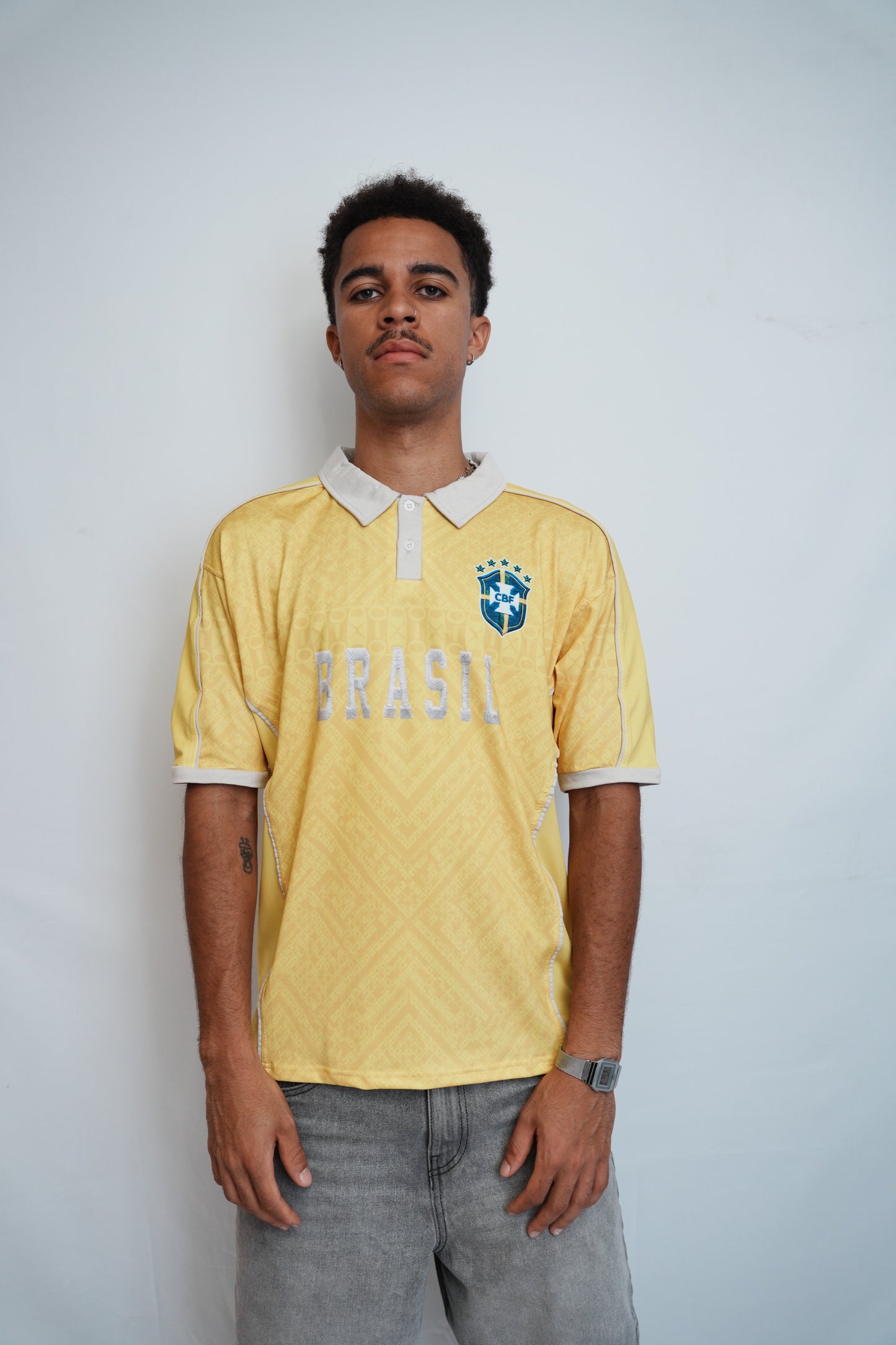 Brasil Yellow Football Polo