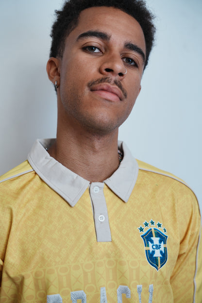 Brasil Yellow Football Polo