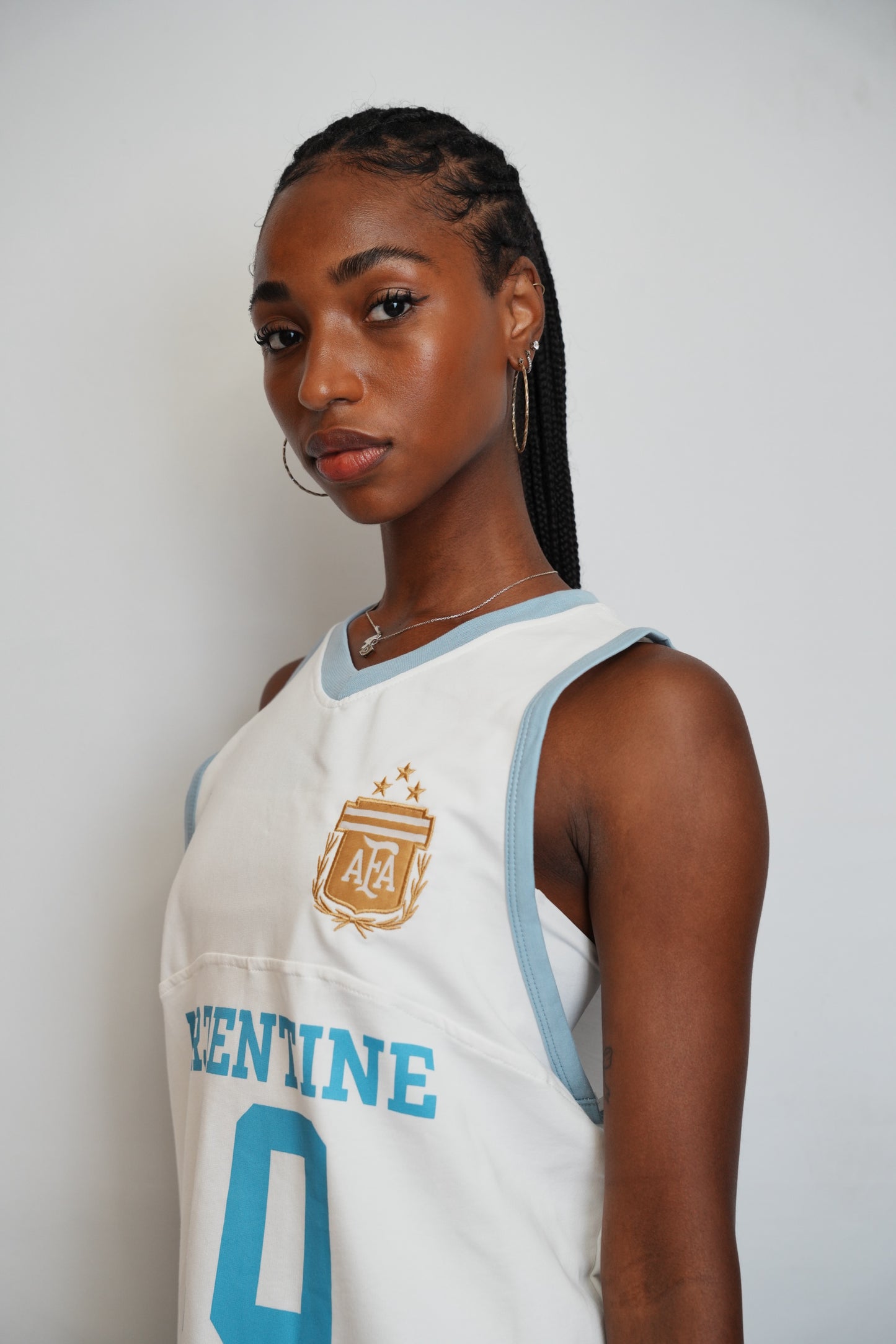Argentina White Football Tank Top