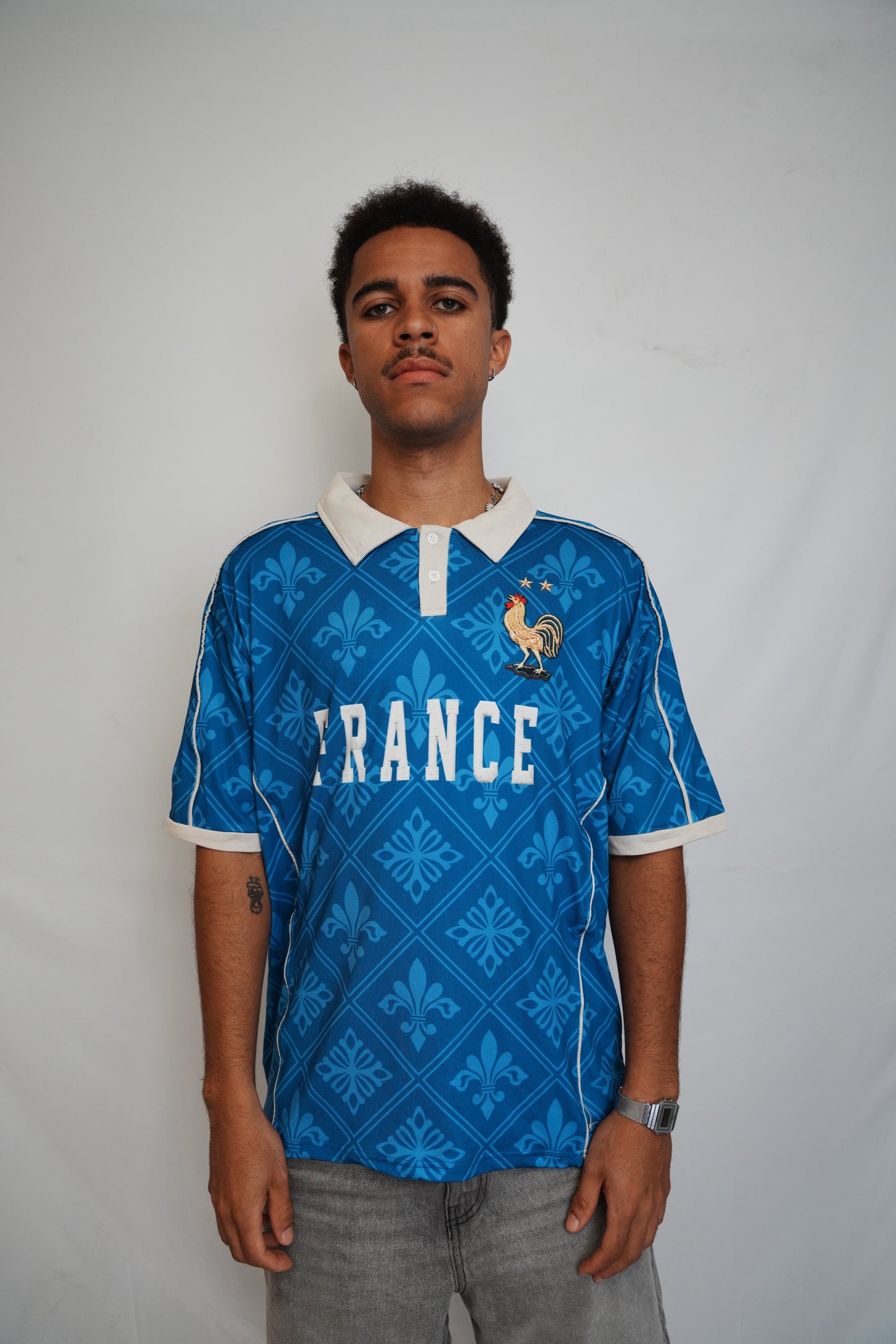 France Blue Football Polo