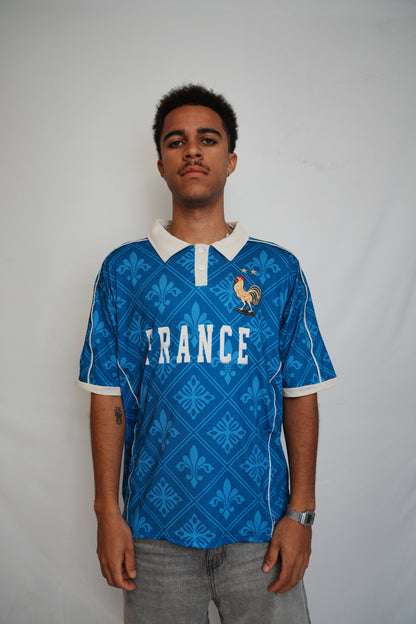 France Blue Football Polo