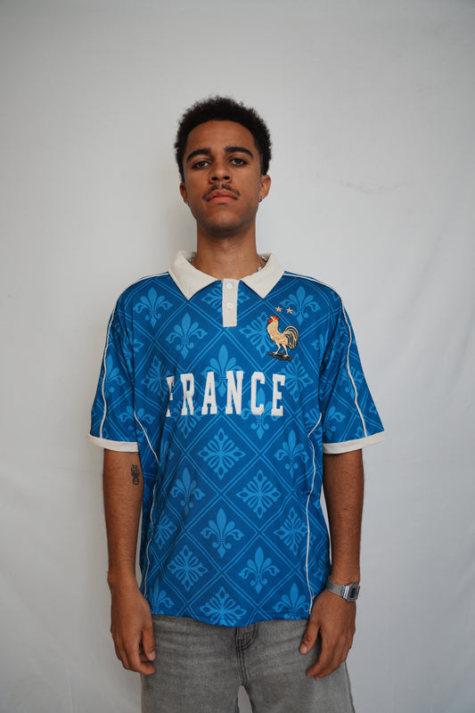 France Blue Football Polo