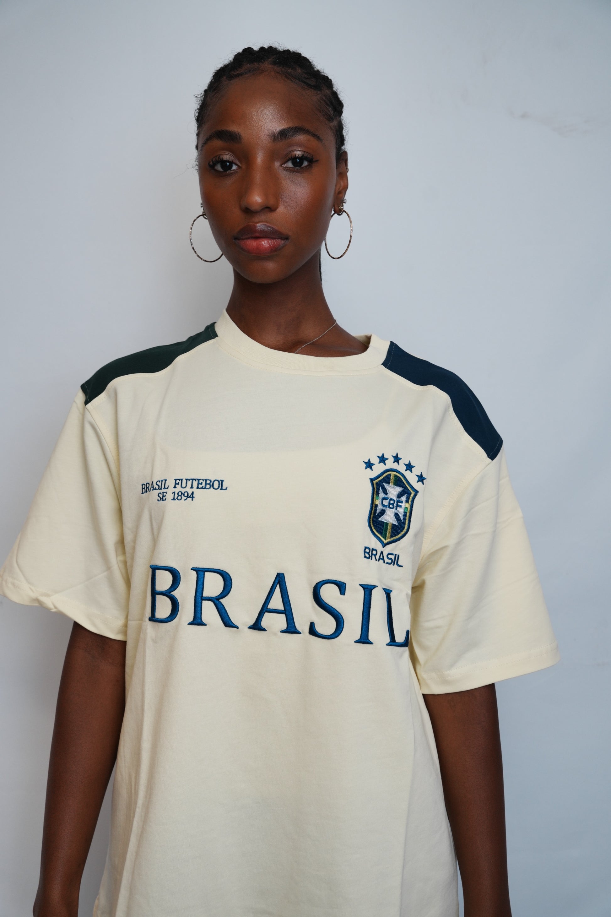 Brazil Yellow Crewneck Football Sweatshirt Front - Offside NY