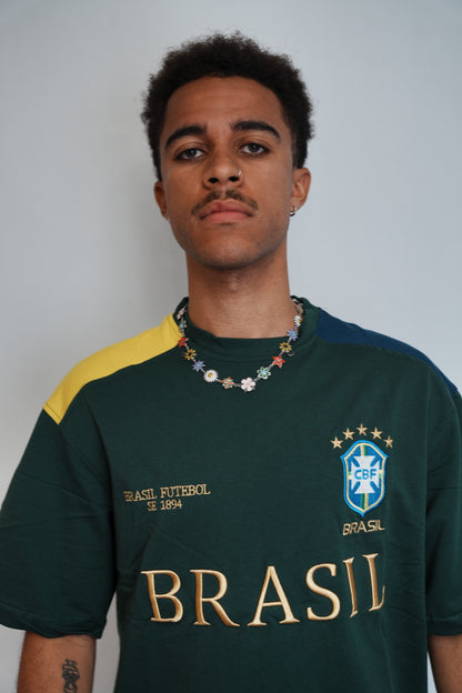 Brazil Green Crewneck Football Sweatshirt - Offside NY