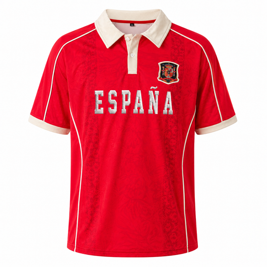 Espana Red Football Polo Vintage Spain - Offside NY